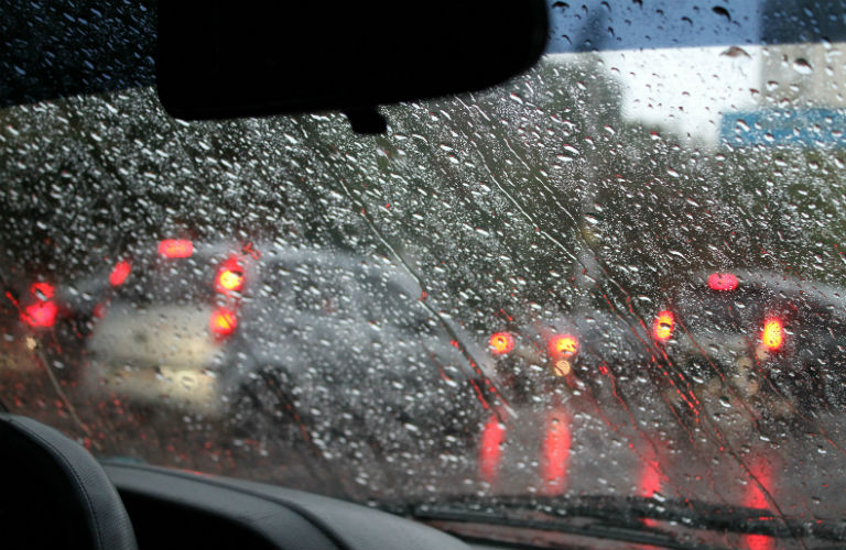 water droplets on car windshield